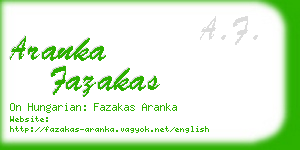 aranka fazakas business card